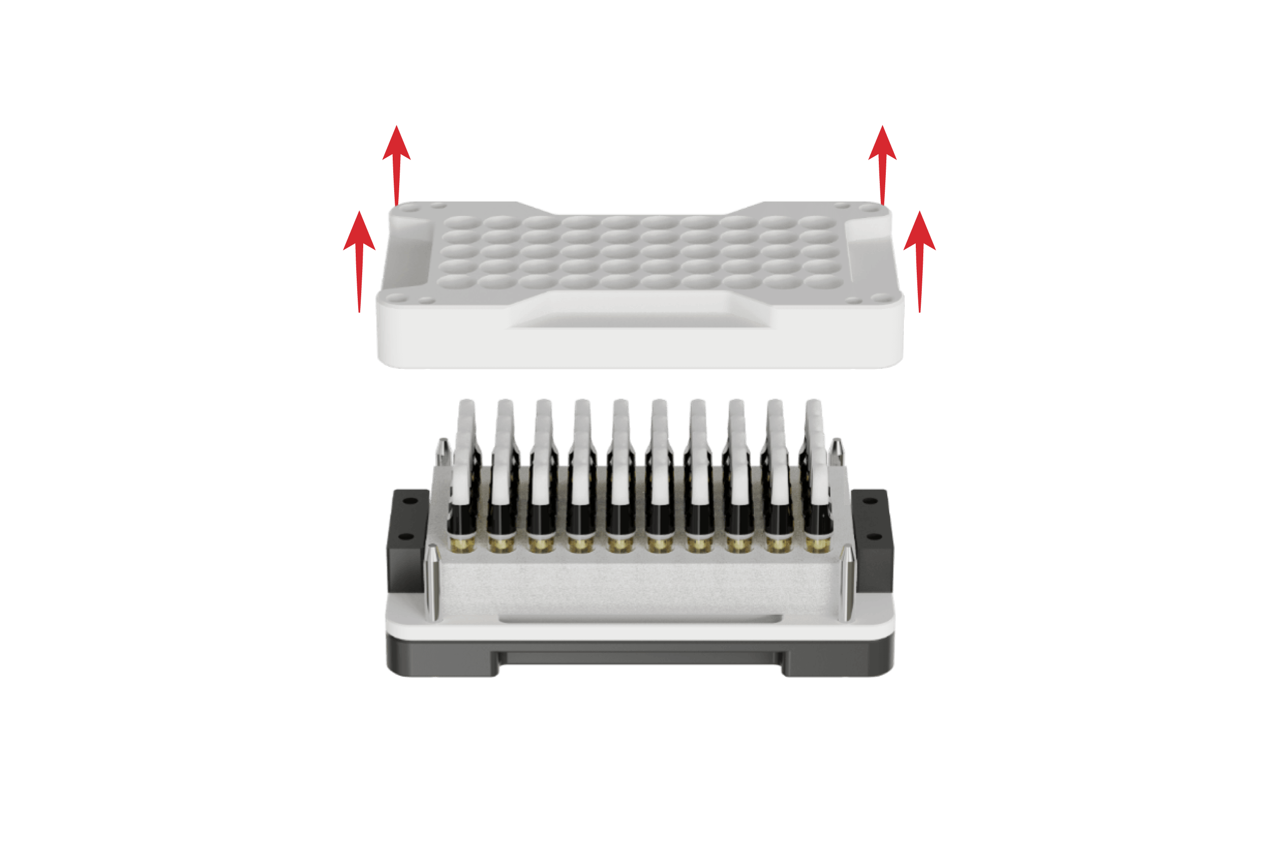 13. Remove the Deflector and let devices / cartridges sit for at least 30 minutes.